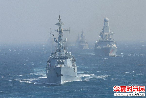 “和平－19”多国海上联演参演舰艇组成的编队