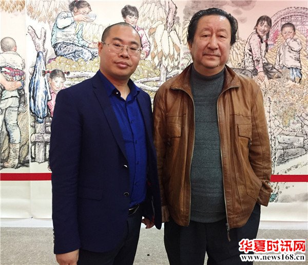 西部新闻网总编辑张龙和全国政协委员、中国美术家协会副主席杨晓阳