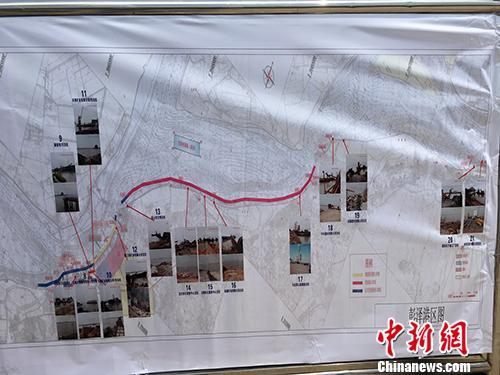 图为江西彭泽县长江沿线21座非法码头示意图。汤琪 摄
