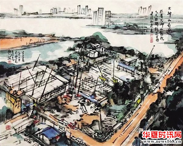 《火神山奇迹》（中国画）  王保安  作