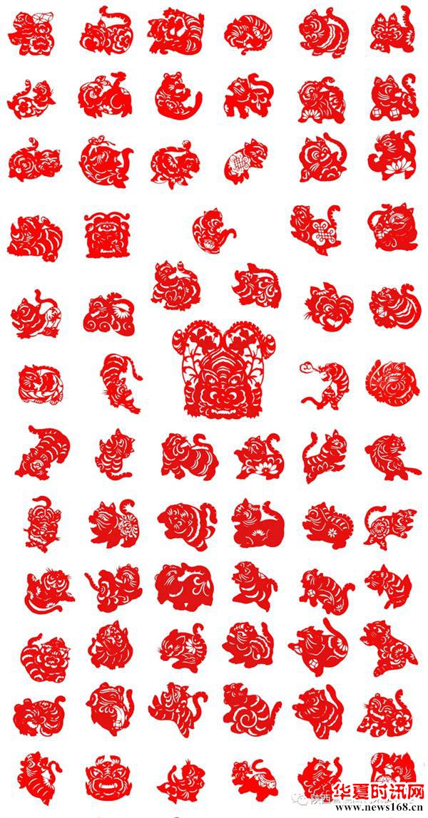 《百虎抗疫》/ 剪纸 / 杨宏光剪纸作品